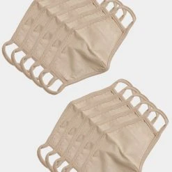 Build Your Brand Herren Kids Face Mask 10-Pack In Beige