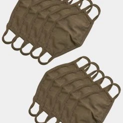 Build Your Brand Herren Kids Face Mask 10-Pack In Olive