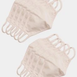 Build Your Brand Herren Kids Face Mask 10-Pack In Pink