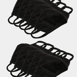 Build Your Brand Herren Kids Face Mask 10-Pack In Schwarz