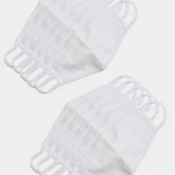 Build Your Brand Herren Kids Face Mask 10-Pack In Weiß