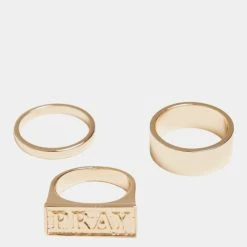 Mister Tee Pray Ring In Goldfarben