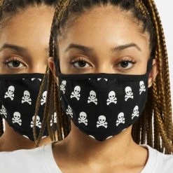 Mister Tee Skull Face Mask 2-Pack In Schwarz