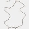 Mister Tee Pray Necklace In Silberfarben