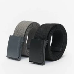 URBAN CLASSICS Gürtel Colored Buckle Canvas 2-Pack In Grau