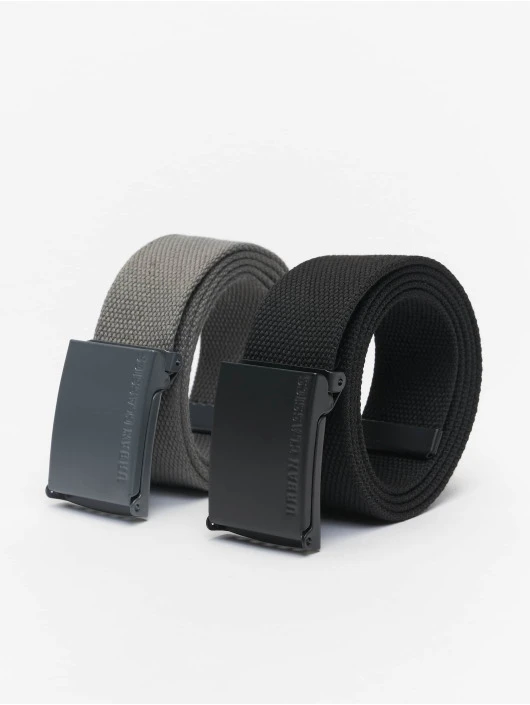 URBAN CLASSICS Gürtel Colored Buckle Canvas 2-Pack In Grau 1 URBAN CLASSICS Gürtel Colored Buckle Canvas 2-Pack In Grau