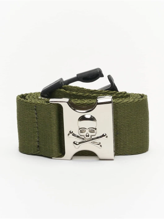 URBAN CLASSICS Gürtel Skull Buckle In Olive 1 URBAN CLASSICS Gürtel Skull Buckle In Olive