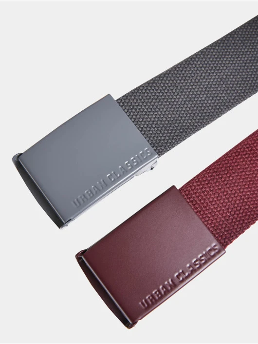 URBAN CLASSICS Gürtel Colored Buckle Canvas 2-Pack In Rot 2 URBAN CLASSICS Gürtel Colored Buckle Canvas 2-Pack In Rot – Bild 2