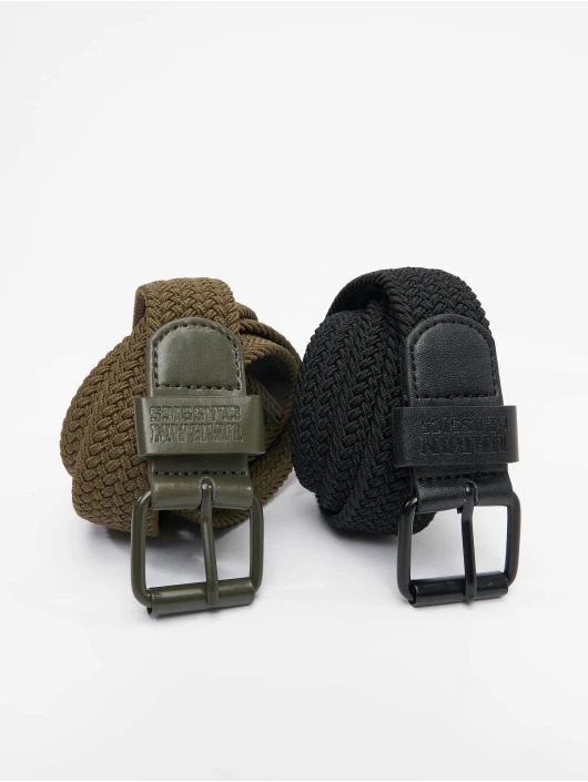 URBAN CLASSICS Gürtel Elastic 2-Pack In Schwarz 2 URBAN CLASSICS Gürtel Elastic 2-Pack In Schwarz – Bild 2