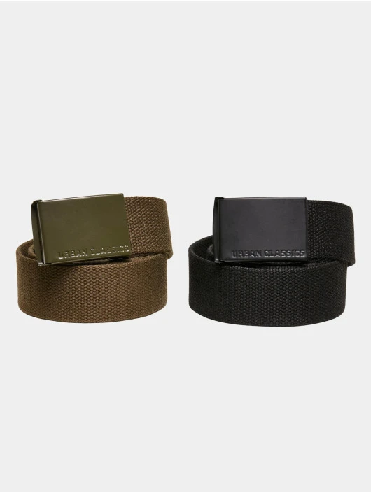 URBAN CLASSICS Gürtel Colored Buckle Canvas 2-Pack In Schwarz 1 URBAN CLASSICS Gürtel Colored Buckle Canvas 2-Pack In Schwarz