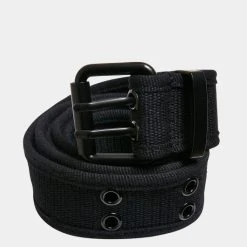 URBAN CLASSICS Gürtel Double Thorn Buckle Canvas In Schwarz