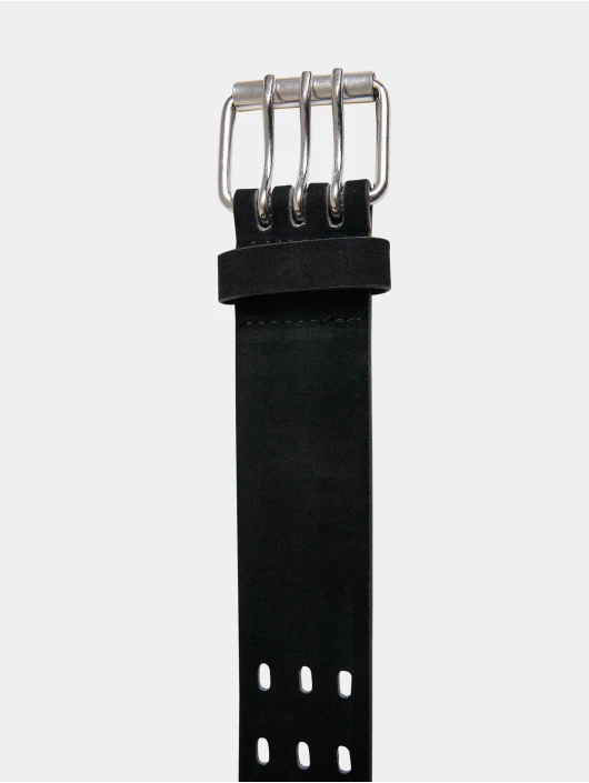 URBAN CLASSICS Gürtel Velour Leather Tripple Thorn In Schwarz 2 URBAN CLASSICS Gürtel Velour Leather Tripple Thorn In Schwarz – Bild 2