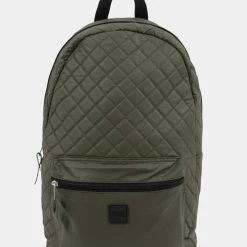URBAN CLASSICS Rucksack Diamond Quilt Leather Imitation In Olive