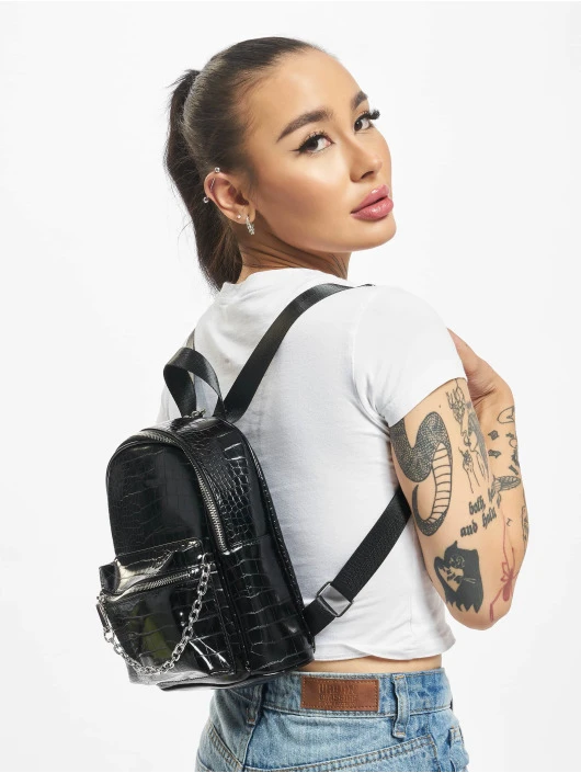 URBAN CLASSICS Rucksack Croco Synthetic Leather In Schwarz 1 URBAN CLASSICS Rucksack Croco Synthetic Leather In Schwarz