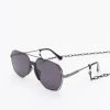 URBAN CLASSICS Herren Sonnenbrille Sunglasses Karphatos With Chain In Schwarz
