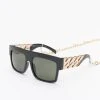 URBAN CLASSICS Herren Sonnenbrille Sunglasses Zakynthos With Chain In Schwarz