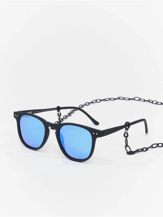 URBAN CLASSICS Sonnenbrille Sunglasses Arthur With Chain In Schwarz 1 URBAN CLASSICS Sonnenbrille Sunglasses Arthur With Chain In Schwarz
