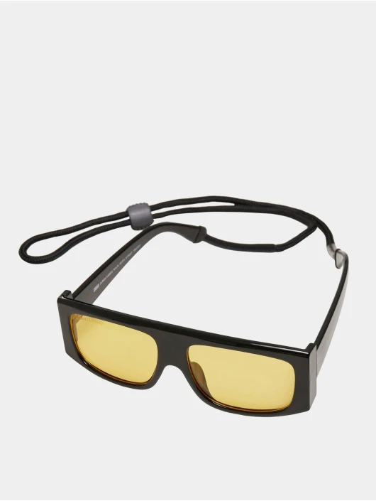 URBAN CLASSICS Sonnenbrille Raja With Strap In Schwarz 1 URBAN CLASSICS Sonnenbrille Raja With Strap In Schwarz