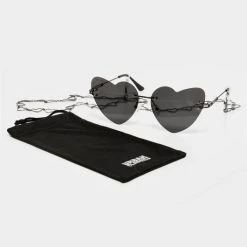 URBAN CLASSICS Sonnenbrille Heart With Chain In Schwarz
