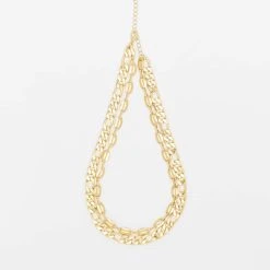 URBAN CLASSICS Herren Layering Basic Necklace In Goldfarben