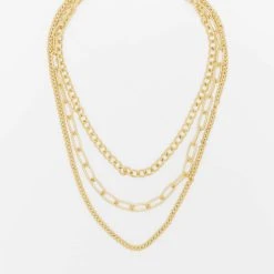URBAN CLASSICS Herren Layering Chain Necklace In Goldfarben
