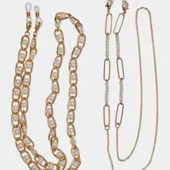 URBAN CLASSICS Multifunctional Chain With Pearls 2-Pack In Goldfarben