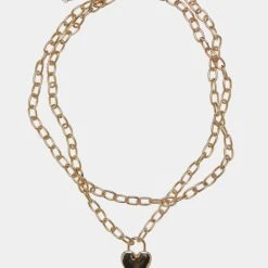 URBAN CLASSICS Herren Heart Padlock In Goldfarben