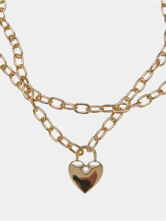 URBAN CLASSICS Herren Heart Padlock In Goldfarben 2 URBAN CLASSICS Herren Heart Padlock In Goldfarben – Bild 2