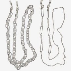 URBAN CLASSICS Multifunctional Chain With Pearls 2-Pack In Silberfarben