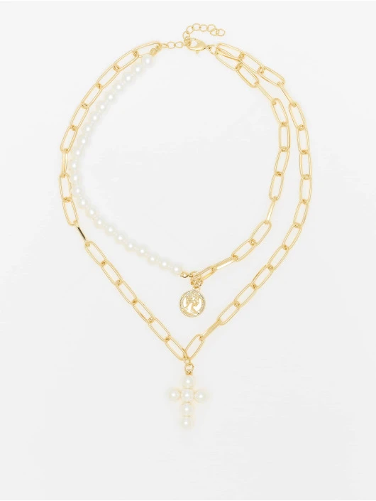 URBAN CLASSICS Herren Pearl Cross Layering In Weiß 1 URBAN CLASSICS Herren Pearl Cross Layering In Weiß