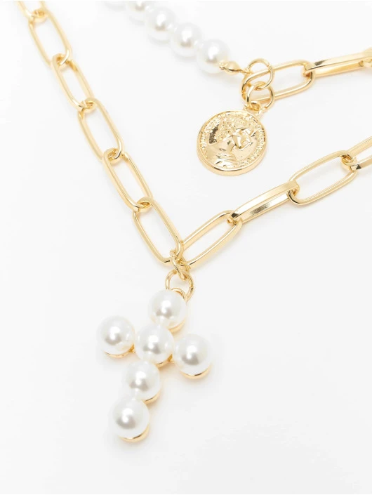 URBAN CLASSICS Herren Pearl Cross Layering In Weiß 2 URBAN CLASSICS Herren Pearl Cross Layering In Weiß – Bild 2